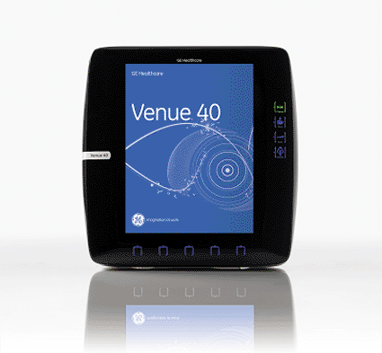 Image: The Venue 40 miniaturized ultrasound system (Photo courtesy of GE Healthcare).